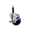 Service Caster 3'' SS Solid Poly Swivel 3/4'' Expanding Stem Caster with Brake SCC-SSEX20S314-SPUS-TLB-34 - alternate 1